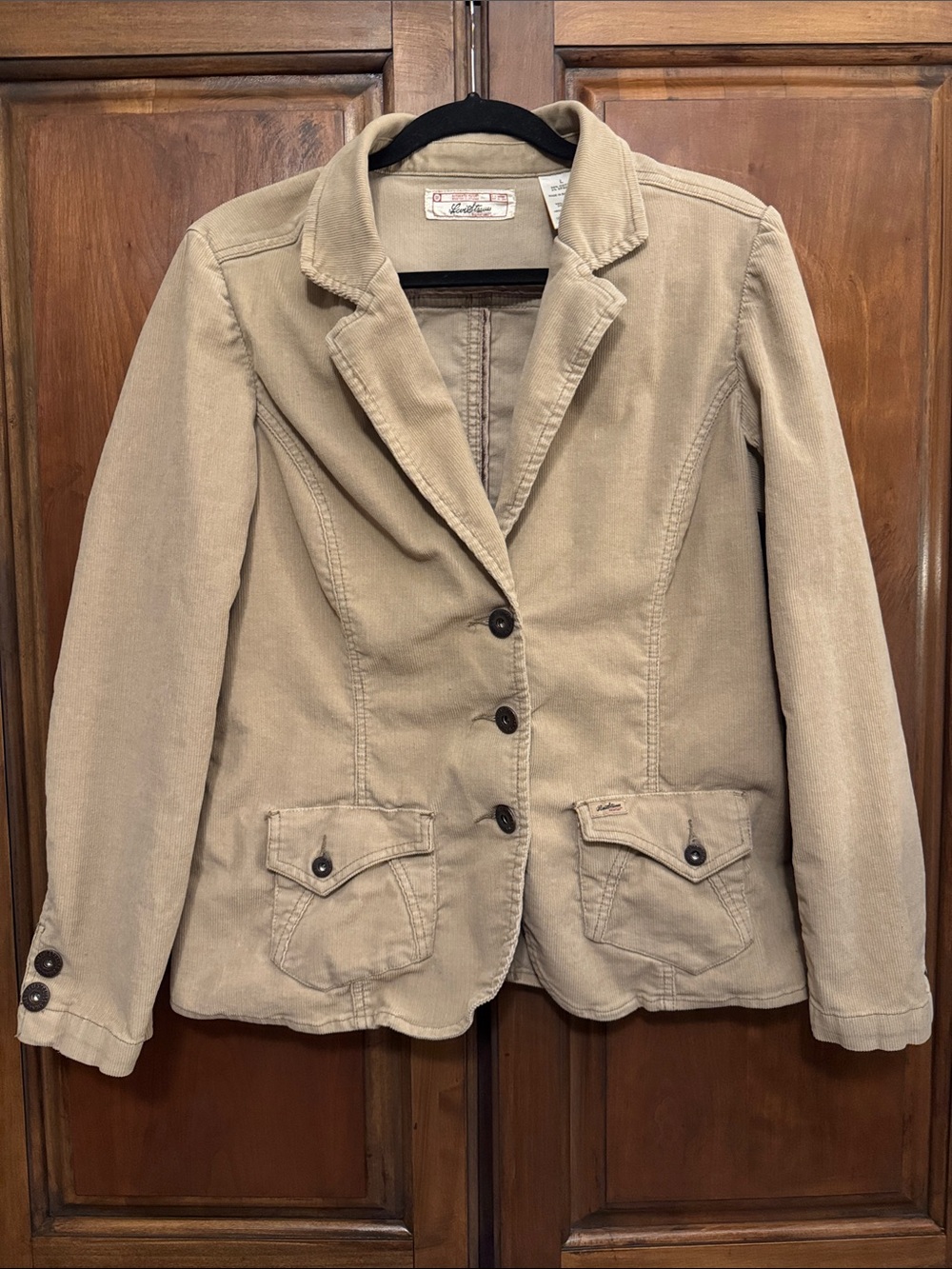 Levi Strauss Signature Vintage Tan Corduroy 3-Button Blazer size Large.